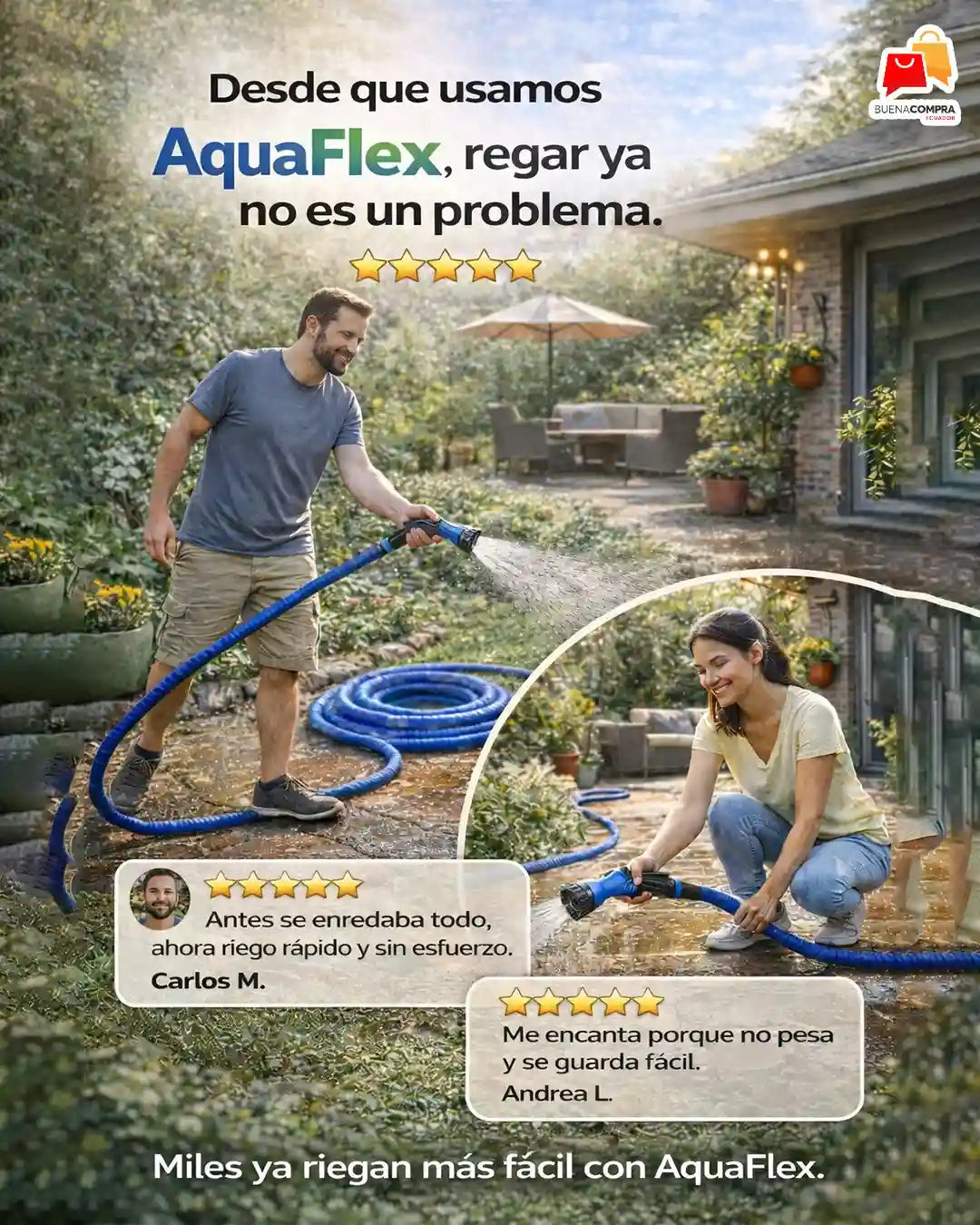 AquaFlex - Manguera + Aspersor