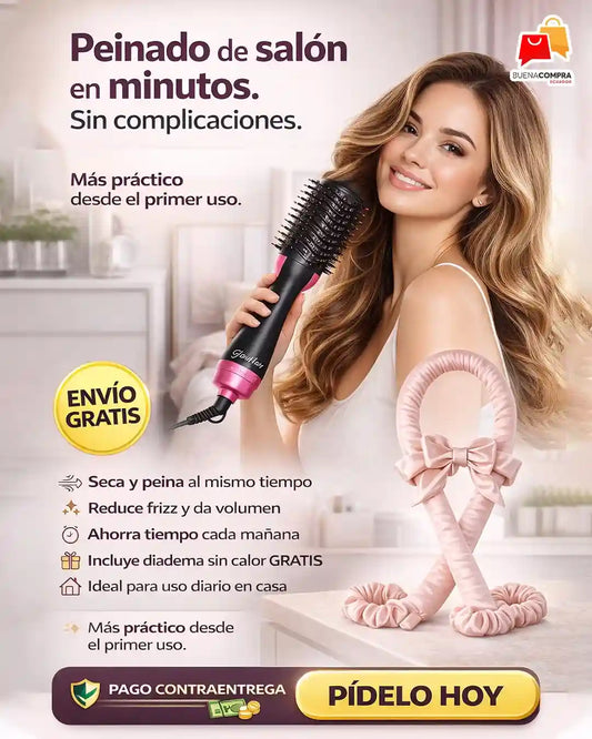 GlowHair Kit Cepillo Secador + Diadema Rizadora